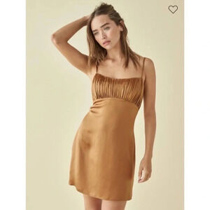 Reformation Mezcal mini dress Butterscotch size 2 100% silk!